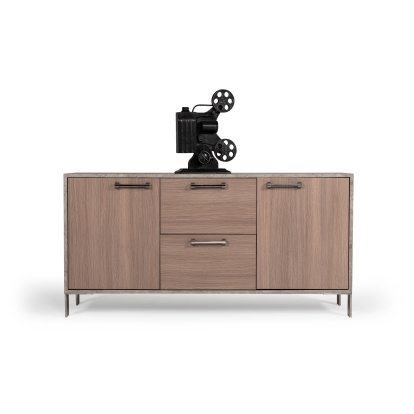 LA Furniture Boston Modern Brown Oak & Faux Concrete Office File Cabinet VGANBOSTON-FC Contemporary Style by Vig Furnitrue Number 75560 Catch Home Goods