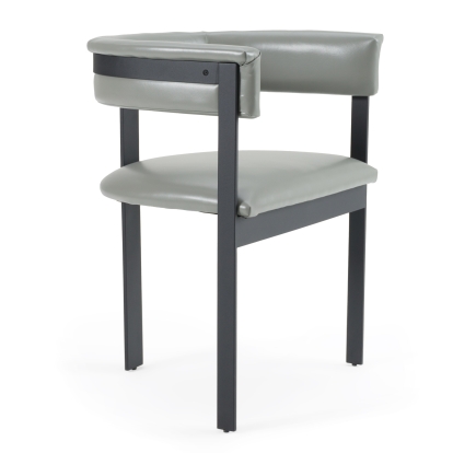 LA Furniture Boswell Modern Grey Faux Leather + Black Dining Chair VGRH-RHS-DC-158-GRYBLK Contemporary Style by Vig Furnitrue Number 82662 Catch Home Goods