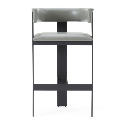 LA Furniture Boswell Modern Grey Faux Leather + Black Barstool VGRH-RHS-BS-158-GRYBLK Contemporary Style by Vig Furnitrue Number 82664 Catch Home Goods