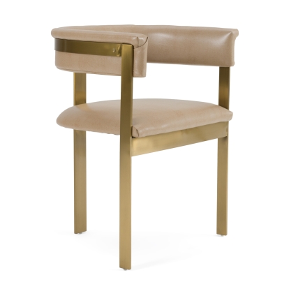 LA Furniture Boswell Modern Brown Faux Leather + Gold Dining Chair VGRH-RHS-DC-158-BRNGLD Contemporary Style by Vig Furnitrue Number 82665 Catch Home Goods