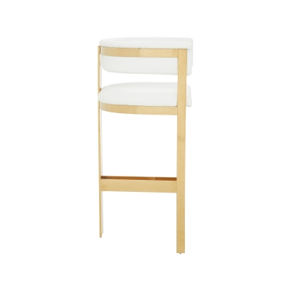 LA Furniture Boswell Modern White + Gold Barstool VGRHBOSWELL-WHT-BS Contemporary Style by Vig Furnitrue Number 79374 Catch Home Goods