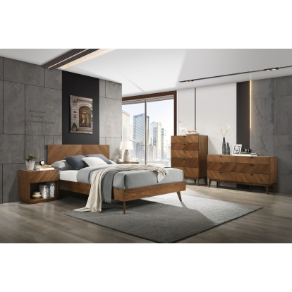 LA Furniture Kamela -Modern Walnut Q Bedroom Set VGMA-BR-128-SET-Q Contemporary Style by Vig Furnitrue Number 80178 Catch Home Goods