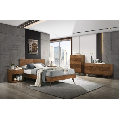 LA Furniture Kamela -Modern Walnut Bed VGMA-BR-128-BED Contemporary Style by Vig Furnitrue Number 80174|80173 Catch Home Goods