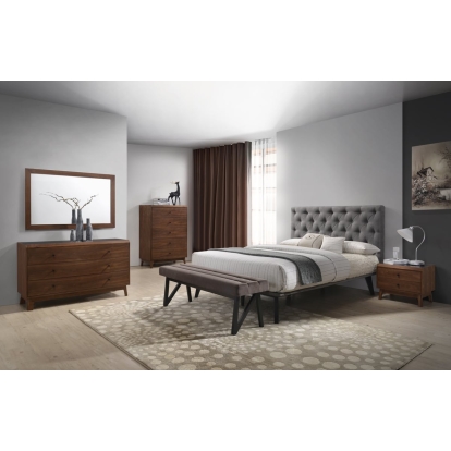 LA Furniture California King Gibson Modern Grey & Walnut Bedroom Set VGMABR-54-BR-52-SET-CK Contemporary Style by Vig Furnitrue Number 74966 Catch Home Goods