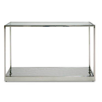 LA Furniture Braxton Contemporary Clear Wave Glass Console Table VGGMST-1676-CON Contemporary Style by Vig Furnitrue Number 81014 Catch Home Goods
