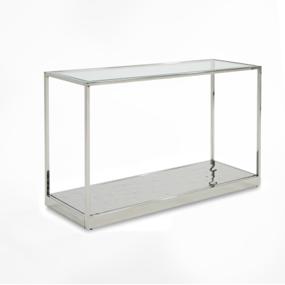 LA Furniture Braxton Contemporary Clear Wave Glass Console Table VGGMST-1676-CON Contemporary Style by Vig Furnitrue Number 81014 Catch Home Goods
