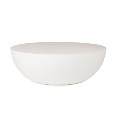 LA Furniture Bronte Modern White Concrete Round Coffee Table VGGR-615020-WHT Contemporary Style by Vig Furnitrue Number 81833 Catch Home Goods