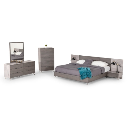 LA Furniture Eastern King Bronx Italian Modern Faux Concrete & Grey Bedroom Set VGACBRONX-SET-EK Contemporary Style by Vig Furnitrue Number 76519 Catch Home Goods