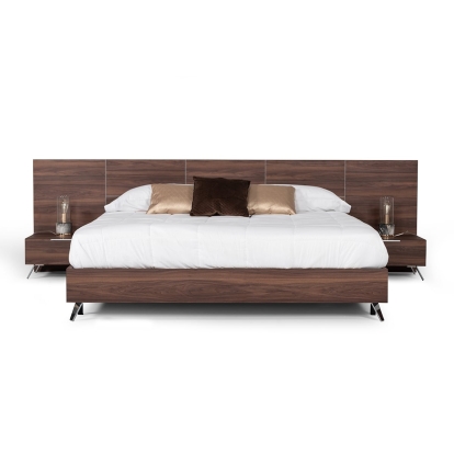 LA Furniture Queen Brooklyn Italian Modern Walnut Bed + Nightstands Set VGACBROOKLYN-BED-NS-Q Contemporary Style by Vig Furnitrue Number 82566 Catch Home Goods