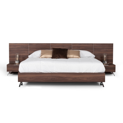 LA Furniture Eastern King Brooklyn Italian Modern Walnut Bed + Nightstands Set VGACBROOKLYN-BED-NS-EK Contemporary Style by Vig Furnitrue Number 82567 Catch Home Goods