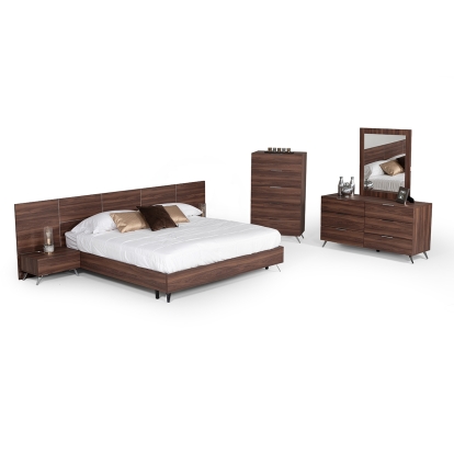 LA Furniture Brooklyn Italian Modern Walnut Bed VGACBROOKLYN-BED Contemporary Style by Vig Furnitrue Number 75997|75998 Catch Home Goods