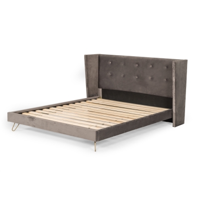 LA Furniture Bryan Modern Grey Velvet & Gold Bed VGMABR-82 Contemporary Style by Vig Furnitrue Number 75772|75773 Catch Home Goods