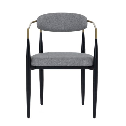 LA Furniture Buchtel Mid-Century Modern Medium Grey + Gold Arm + Black Dining Chair VGDW-J1312-MEDGRY Contemporary Style by Vig Furnitrue Number 82087 Catch Home Goods