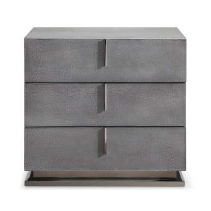 LA Furniture Buckley Modern Cracked Grey 3-Drawer Nightstand VGVC-N2003-GRY Contemporary Style by Vig Furnitrue Number 77428 Catch Home Goods