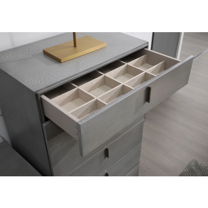 LA Furniture Buckley Modern Grey Crackle Chest VGVCJ2003-CHEST Contemporary Style by Vig Furnitrue Number 77430 Catch Home Goods