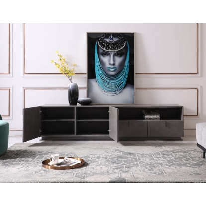 LA Furniture Buckley Modern Grey Crackle TV Stand VGVCTV2003-GRY-TV Contemporary Style by Vig Furnitrue Number 78086 Catch Home Goods