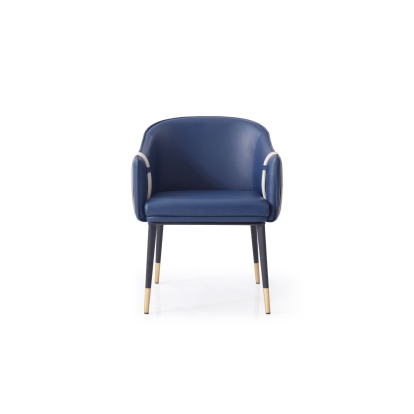 LA Furniture Calderon Blue & Beige Vegan Leather Dining Chair VGVCB065-BLU-DC Contemporary Style by Vig Furnitrue Number 78528 Catch Home Goods