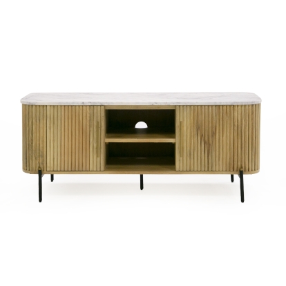 LA Furniture Cambridge White Marble & Mango TV Stand VGEDRID118002-TV Contemporary Style by Vig Furnitrue Number 80524 Catch Home Goods