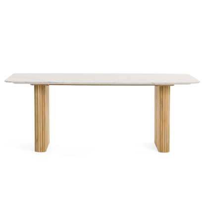 LA Furniture Cambridge White Marble & Mango Rectangular Dining Table VGEDRID120004-RCT Contemporary Style by Vig Furnitrue Number 80526|80526A Catch Home Goods