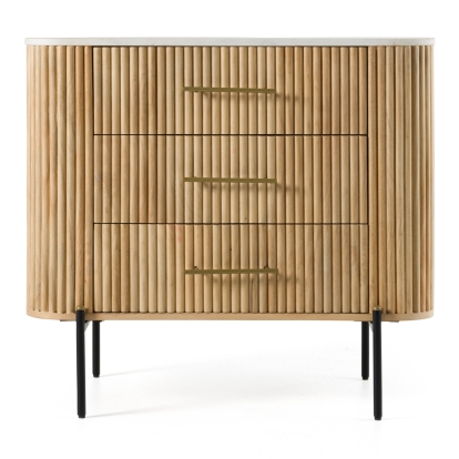 LA Furniture Cambridge White Marble & Mango 3 Drawer Dresser VGED-RID108312 Contemporary Style by Vig Furnitrue Number 82267|82267A Catch Home Goods