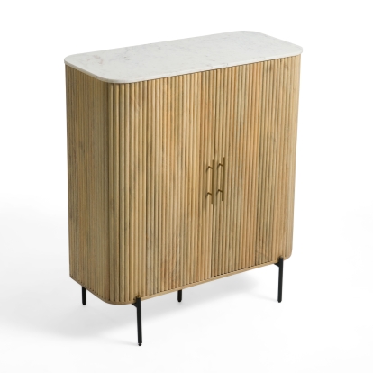 LA Furniture Cambridge White Marble & Mango Tall Buffet VGEDRID109953-TALL Contemporary Style by Vig Furnitrue Number 80525 Catch Home Goods