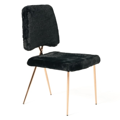 LA Furniture Candace Modern Black Faux Fur Dining Chair (Set of 2) VGVCB815-BLK Contemporary Style by Vig Furnitrue Number 73560Z Catch Home Goods