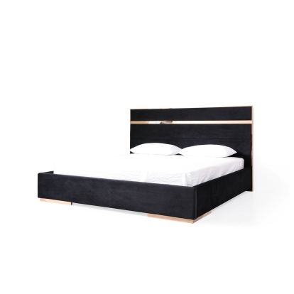 LA Furniture Cartier Eastern King Modern Black + Rose Gold Bed + Nightstands VGVCBD-A002-BLK-BED-2NS-SET-EK Contemporary Style by Vig Furnitrue Number 79288 Catch Home Goods