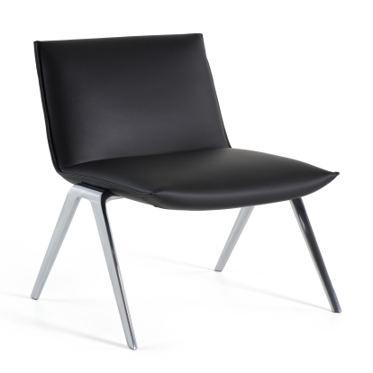 LA Furniture Cedric Modern Black Vegan Leather Accent Chair VGFU-F2313-BLK Contemporary Style by Vig Furnitrue Number 82215 Catch Home Goods