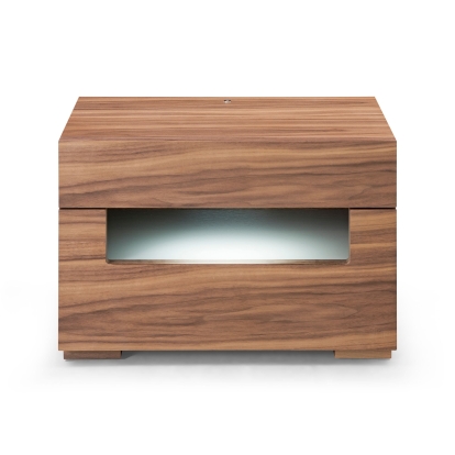 LA Furniture Ceres Contemporary LED Walnut Nightstand VGWCCG05-WAL-NS Contemporary Style by Vig Furnitrue Number 77924 Catch Home Goods
