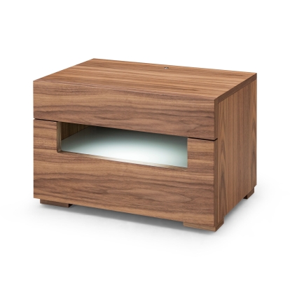 LA Furniture Ceres Contemporary LED Walnut Nightstand VGWCCG05-WAL-NS Contemporary Style by Vig Furnitrue Number 77924 Catch Home Goods
