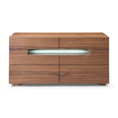LA Furniture Ceres Contemporary LED Walnut Dresser VGWCCG05D-WAL-DRS Contemporary Style by Vig Furnitrue Number 77925 Catch Home Goods
