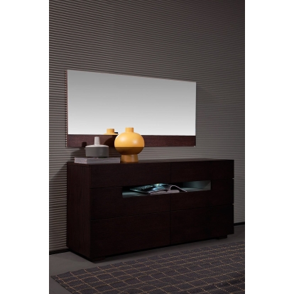 LA Furniture Ceres Modern Brown Oak Bedroom Mirror VGWCCG05M-WNG Contemporary Style by Vig Furnitrue Number 14672 Catch Home Goods