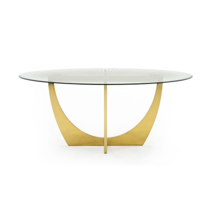 LA Furniture Chambers Glass & Gold Dining Table VGGM-DT-DOLORES-DT Contemporary Style by Vig Furnitrue Number 79741 Catch Home Goods