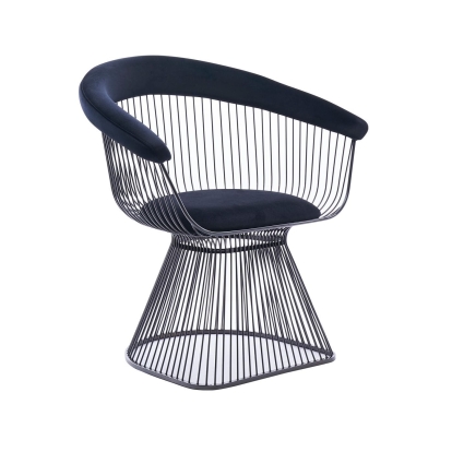 LA Furniture Chandler Modern Black Velvet & Black Stainless Steel Dining Chair VGZAY007-1-BLK-DC Contemporary Style by Vig Furnitrue Number 78567 Catch Home Goods