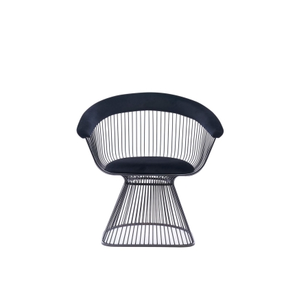 LA Furniture Chandler Modern Black Velvet & Black Stainless Steel Dining Chair VGZAY007-1-BLK-DC Contemporary Style by Vig Furnitrue Number 78567 Catch Home Goods