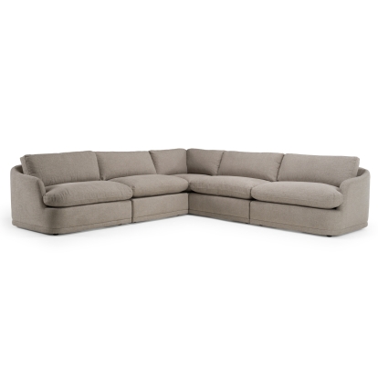 LA Furniture Chantry Modern Grey Sand Fabric Sectional Sofa VGKK-KF.8592-SECT-SAND Contemporary Style by Vig Furnitrue Number 83256 Catch Home Goods