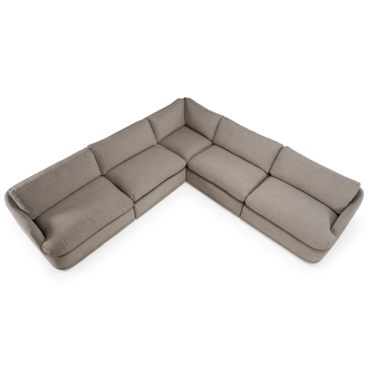 LA Furniture Chantry Modern Grey Sand Fabric Sectional Sofa VGKK-KF.8592-SECT-SAND Contemporary Style by Vig Furnitrue Number 83256 Catch Home Goods