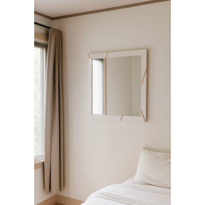 LA Furniture Nixa Modern White & Gold Mirror VGVC-J1909-M-L Contemporary Style by Vig Furnitrue Number 80125 Catch Home Goods