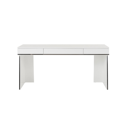 LA Furniture Chelsey- Modern White and Stainless Steel Desk VGBB-MQ2102-W-D Contemporary Style by Vig Furnitrue Number 79838 Catch Home Goods