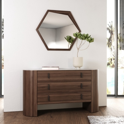 LA Furniture Chelton Modern Walnut Mirror VGHB11G-WAL-MIR Contemporary Style by Vig Furnitrue Number 78526 Catch Home Goods