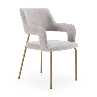 LA Furniture Childers Modern Grey Fabric + Antique Brass Dining Chair VGGA-6973CH-GRY Contemporary Style by Vig Furnitrue Number 82168 Catch Home Goods