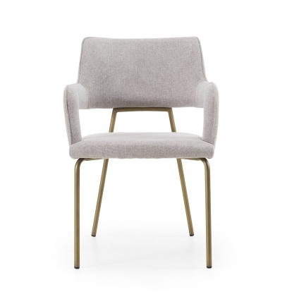 LA Furniture Childers Modern Grey Fabric + Antique Brass Dining Chair VGGA-6973CH-GRY Contemporary Style by Vig Furnitrue Number 82168 Catch Home Goods