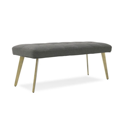 LA Furniture Cici Contemporary Grey & Antique Brass Bench VGGAGA-8635BE-GRY-B Contemporary Style by Vig Furnitrue Number 77773 Catch Home Goods