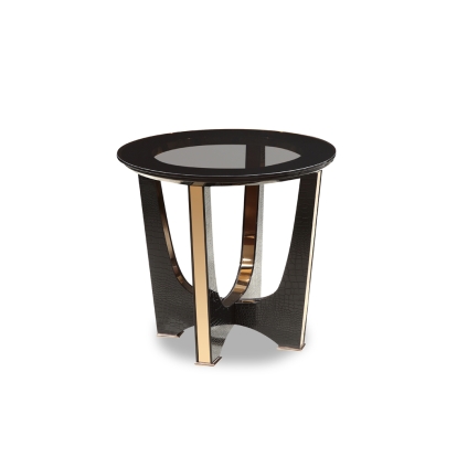 LA Furniture Talin Modern Black Crocodile & Rosegold End Table VGUNCK813-60 Contemporary Style by Vig Furnitrue Number 72367 Catch Home Goods