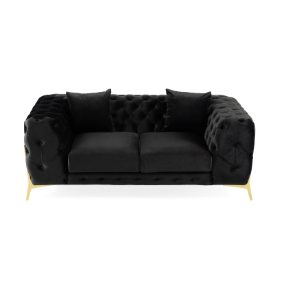 LA Furniture Clarice Transitional Black Velvet Loveseat VGAH-SF1013-2-BLK Contemporary Style by Vig Furnitrue Number 82507|83202 Catch Home Goods