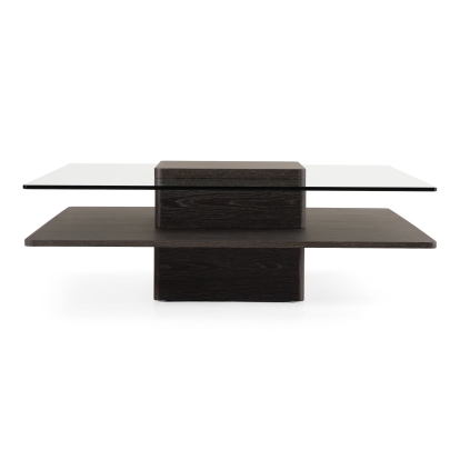 LA Furniture Clarion Modern Grey Elm & Glass Coffee Table VGBBLE638E-GRY Contemporary Style by Vig Furnitrue Number 73899 Catch Home Goods