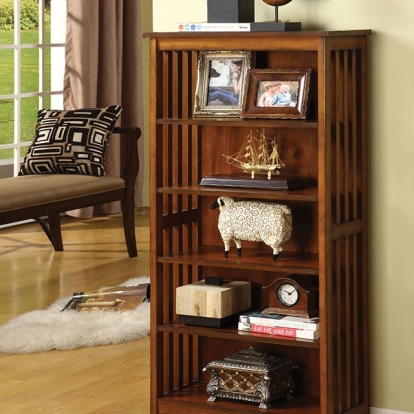 Furniture Of America Valencia Transitional Antique Oak Media Shelf Model CM-AC249