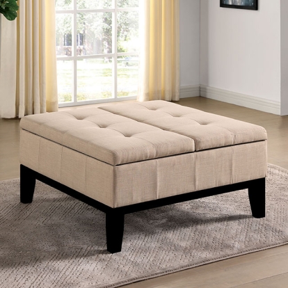 Furniture Of America Fazio Transitional Beige Ottoman Model CM-AC365BG