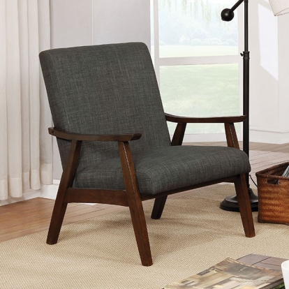 Furniture Of America Deena Mid-Century Modern Dark Gray Accent Chair Model CM-AC5708DG