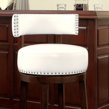 Furniture Of America Shirley Transitional Dark Oak/White 25" Bar Stool (2/Box) Model CM-BR6251WH-24-2PK